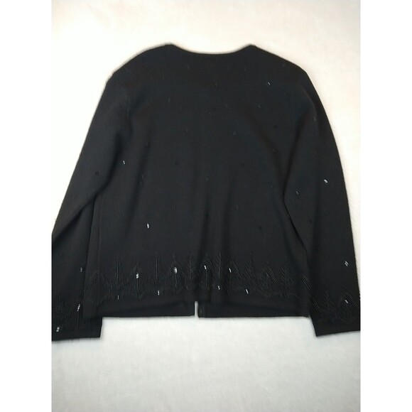 Talbots Cardigan Sweater Women's Medium Wool Black Bead Sequin Button - Picture 10 of 11